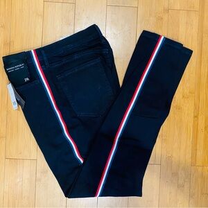 NWT Banana Republic High Rise Skinny Side-Stripe Crop Jean Black 29L